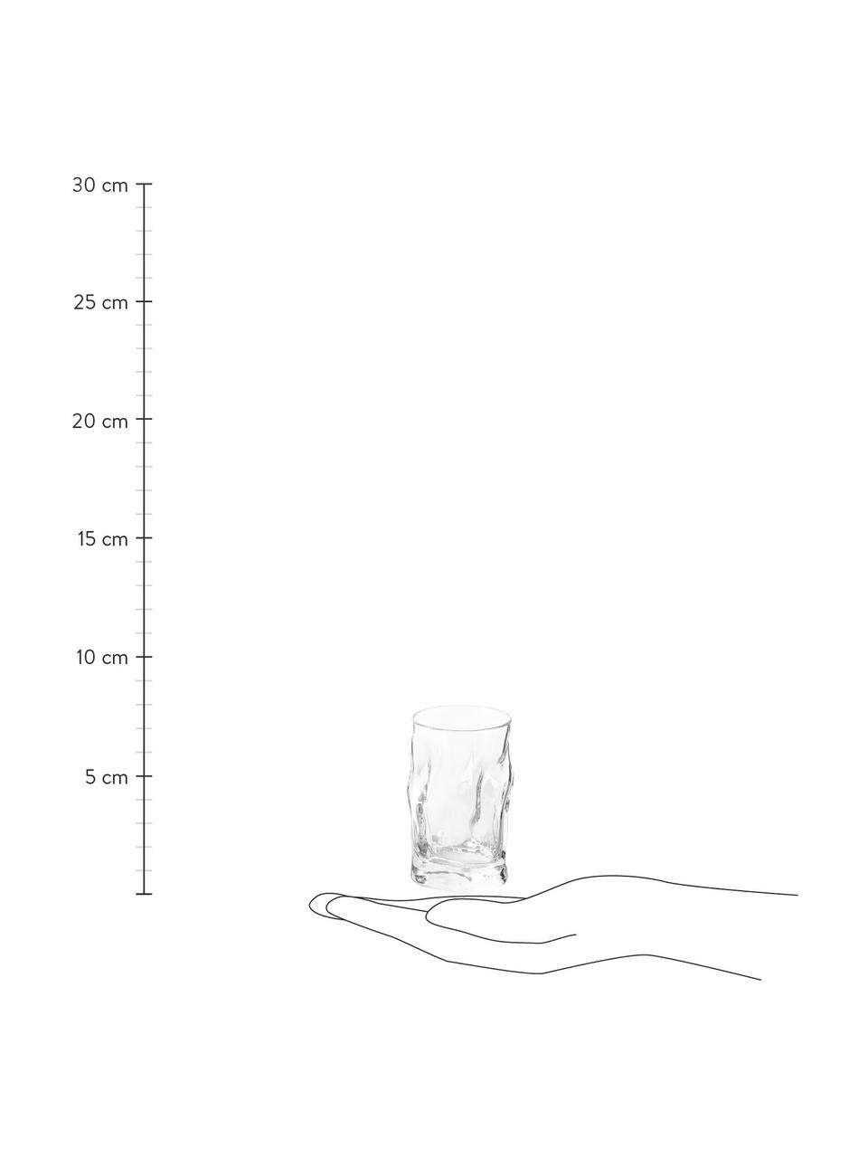 Schnapsgläser Sorgente in organischer Form, 6 Stück, Glas, Transparent, Ø 5 x H 8 cm, 70 ml