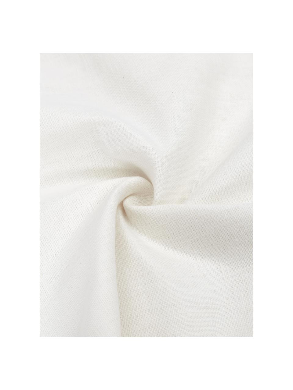 Housse de coussin lin blanc 45x45 Mira, 51 % lin, 49 % coton, Blanc, larg. 45 x long. 45 cm