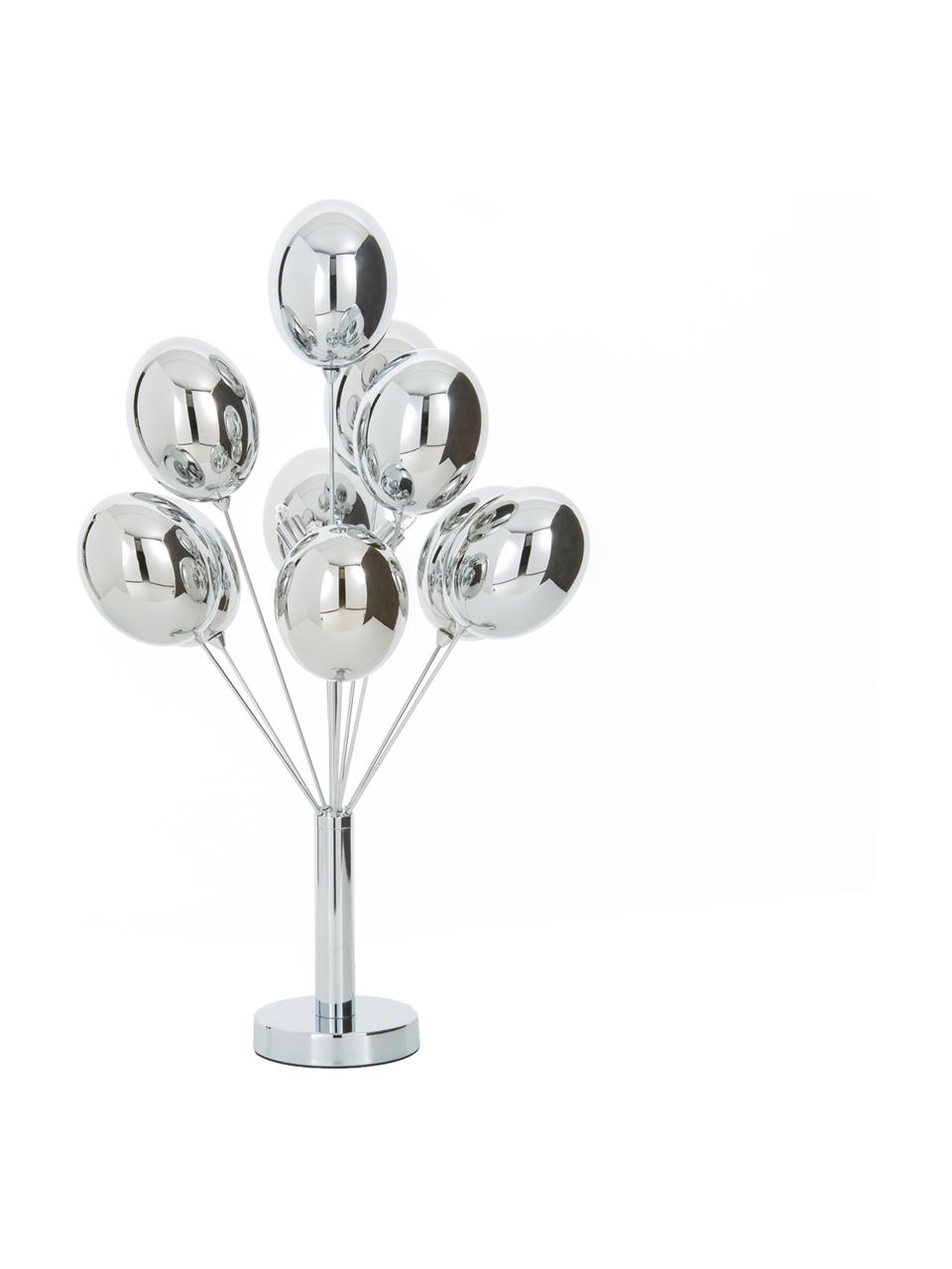 Tafellamp Balloons, Frame: staal, verchroomd, Lampenkap: glas, geverfd, Zilverkleurig, B 36 x H 68 cm
