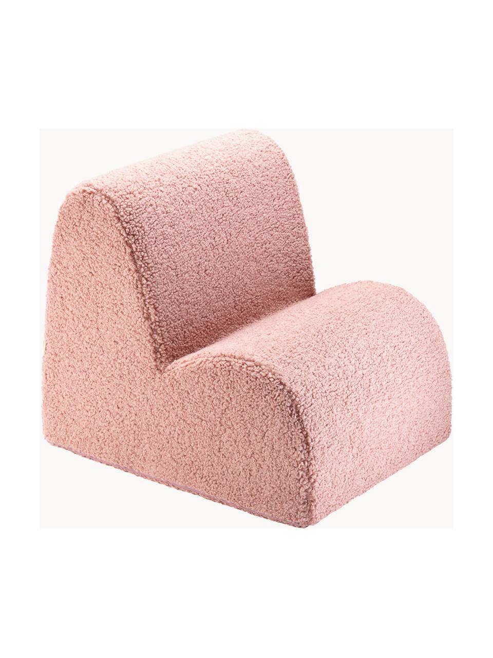 Fauteuil en peluche pour enfant Cloud, Peluche rose pâle, larg. 50 x prof. 60 cm