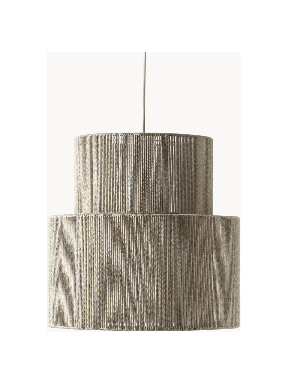 Hanglamp Lace van linnen draden, Lampenkap: touw, metaal, Beige, Ø 40 x H 40 cm