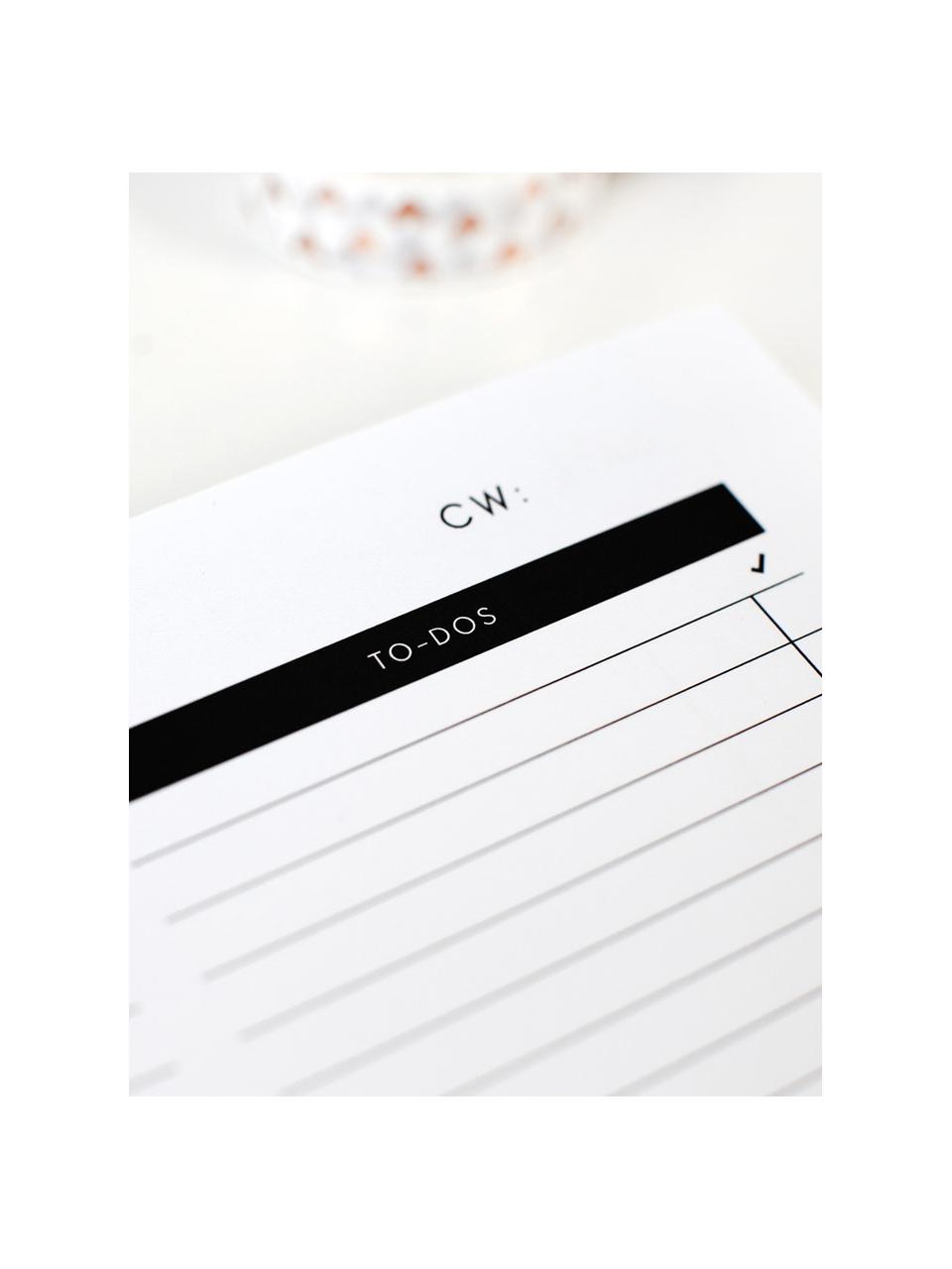 Agenda Daily Planner, Papier, Noir, blanc, larg. 18 x haut. 24 cm