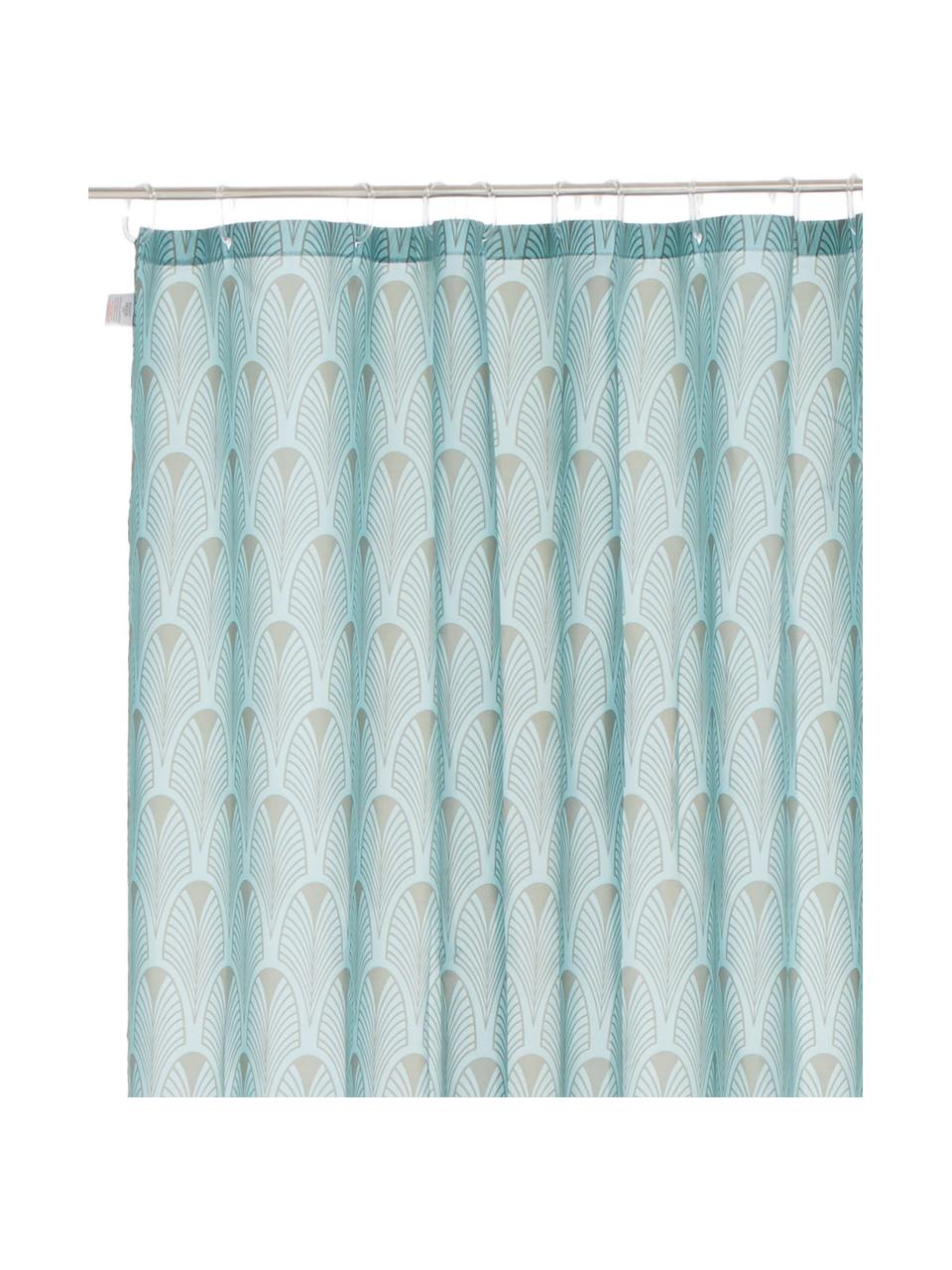 Douchegordijn Ashville met Art decoratieve patroon, 100% polyester, digital bedrukt
Waterafstotend, niet waterdicht, Mintblauw, grijs, 180 x 200 cm