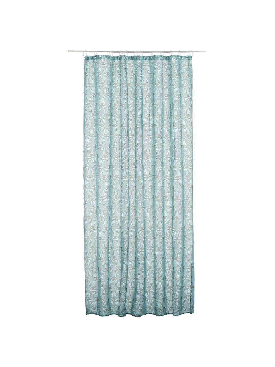 Tenda da doccia con motivo Art Deco Ashville, 100% poliestere stampato
Idrorepellente non impermeabile, Blu menta, grigio, Larg. 180 x Lung. 200 cm