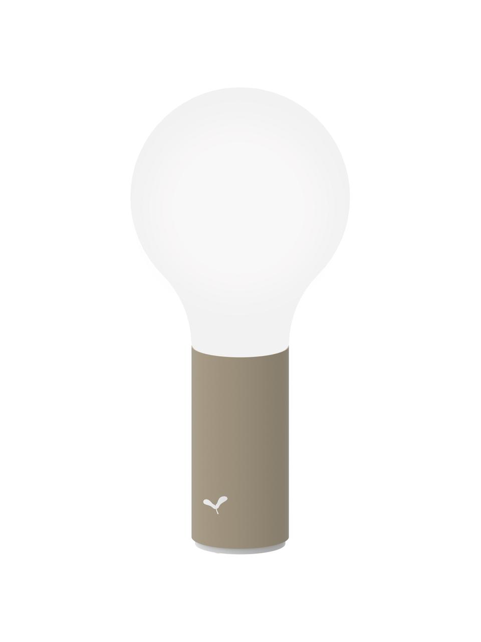 Mobile Dimmbare Außenleuchte Aplô, Lampenschirm: Polyethylen, Sockel: Aluminium, beschichtet, Weiß, Muskatbraun, Ø 12 x H 25 cm