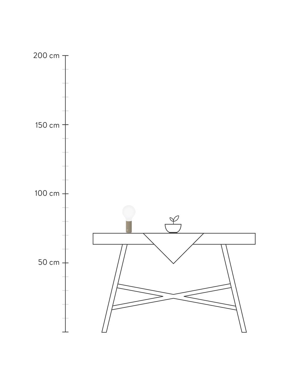 Lampada portatile da esterno Aplô, Paralume: polietilene, Bianco, marrone moscato, Ø 12 x Alt. 25 cm