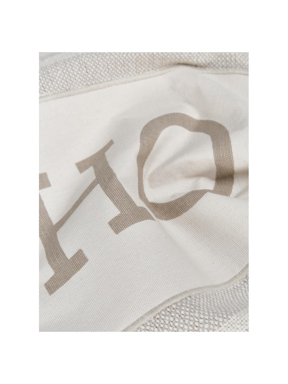 Housse de coussin 45x45 Home, 100 % coton, certifié GRS, Blanc crème, beige, larg. 45 x long. 45 cm