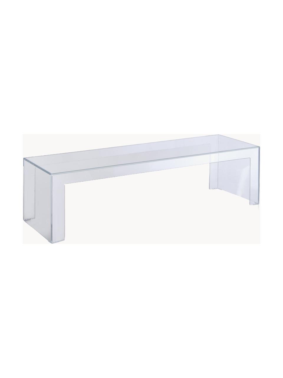 Table basse de jardin Invisible, Verre acrylique, Transparent, larg. 120 x prof. 40 cm