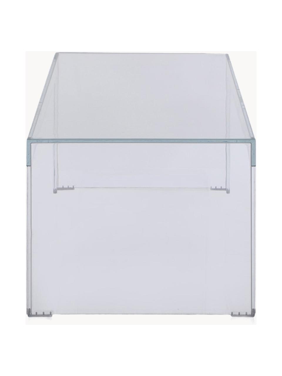 Table basse de jardin Invisible, Verre acrylique, Transparent, larg. 120 x prof. 40 cm