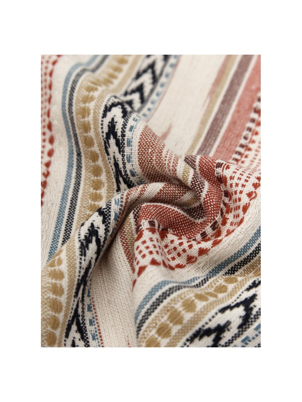 Poszewka na poduszkę z bawełny w stylu etno Maja, 100% bawełna, Beżowy, wielobarwny, we wzór, S 45 x D 45 cm
