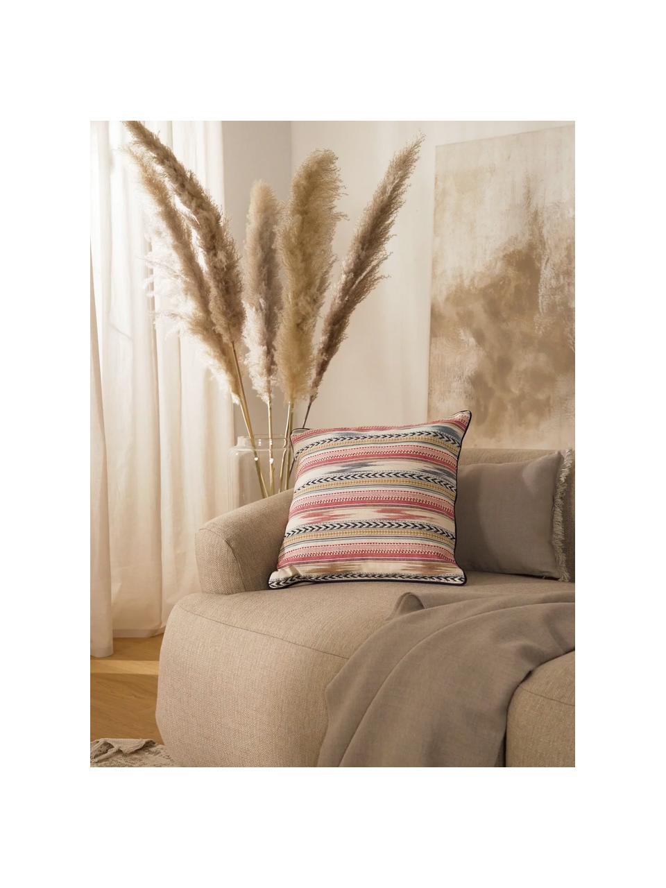 Katoenen kussenhoes Maja in ethno stijl, 100% katoen, Beige, multicolour, B 45 x L 45 cm