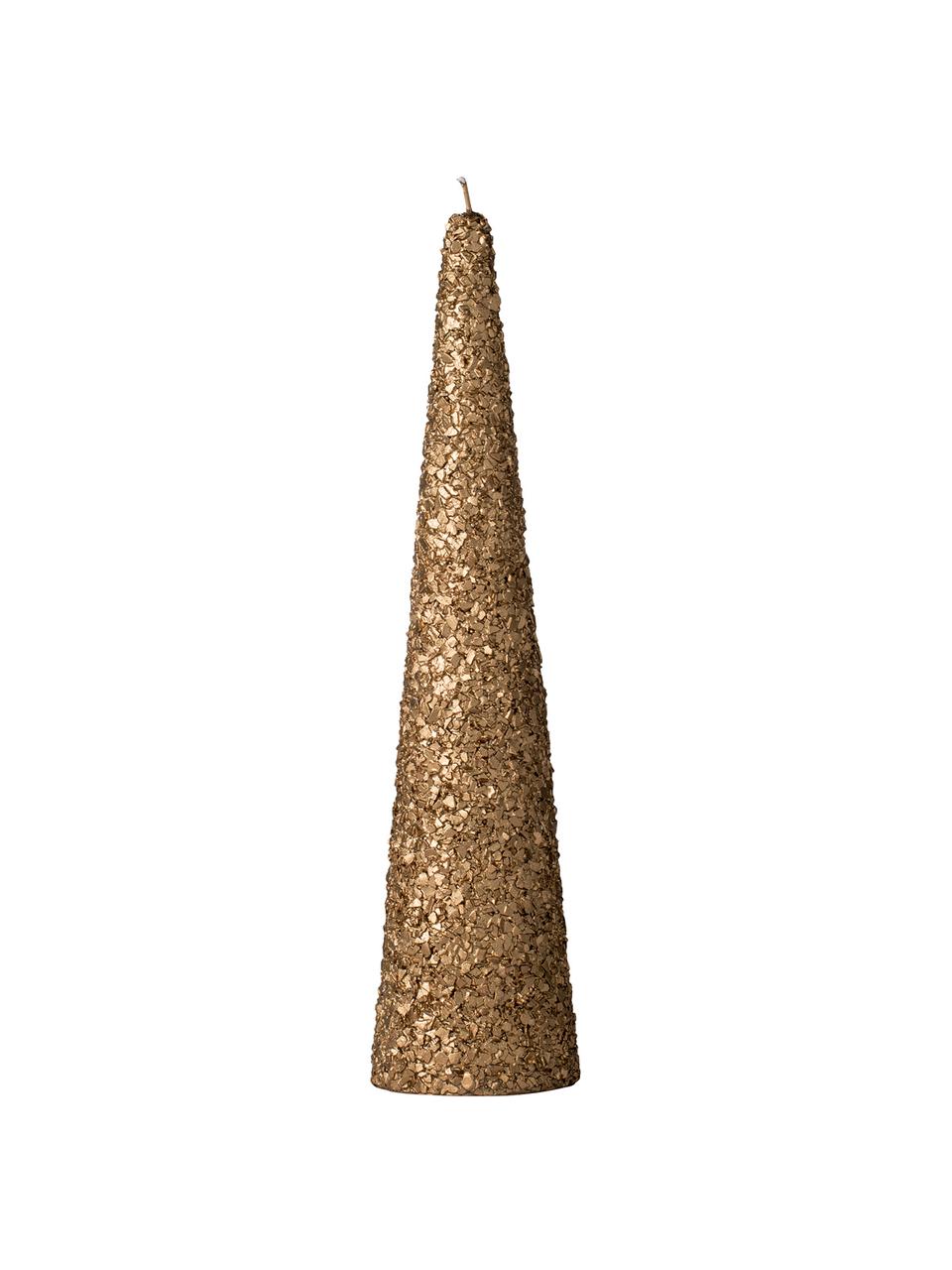 Deko-Kerze Gliteria, Paraffinwachs, Bronzefarben, Ø 7 x H 30 cm