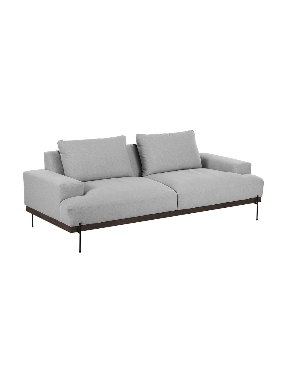 Sofa Brooks (3-Sitzer) mit Metall-Füßen, Bezug: Polyester Der Bezug ist n, Gestell: Massives Kiefernholz, FSC, Rahmen: Lackiertes Kiefernholz, F, Füße: Metall, pulverbeschichtet, Webstoff Grau, B 230 x T 98 cm