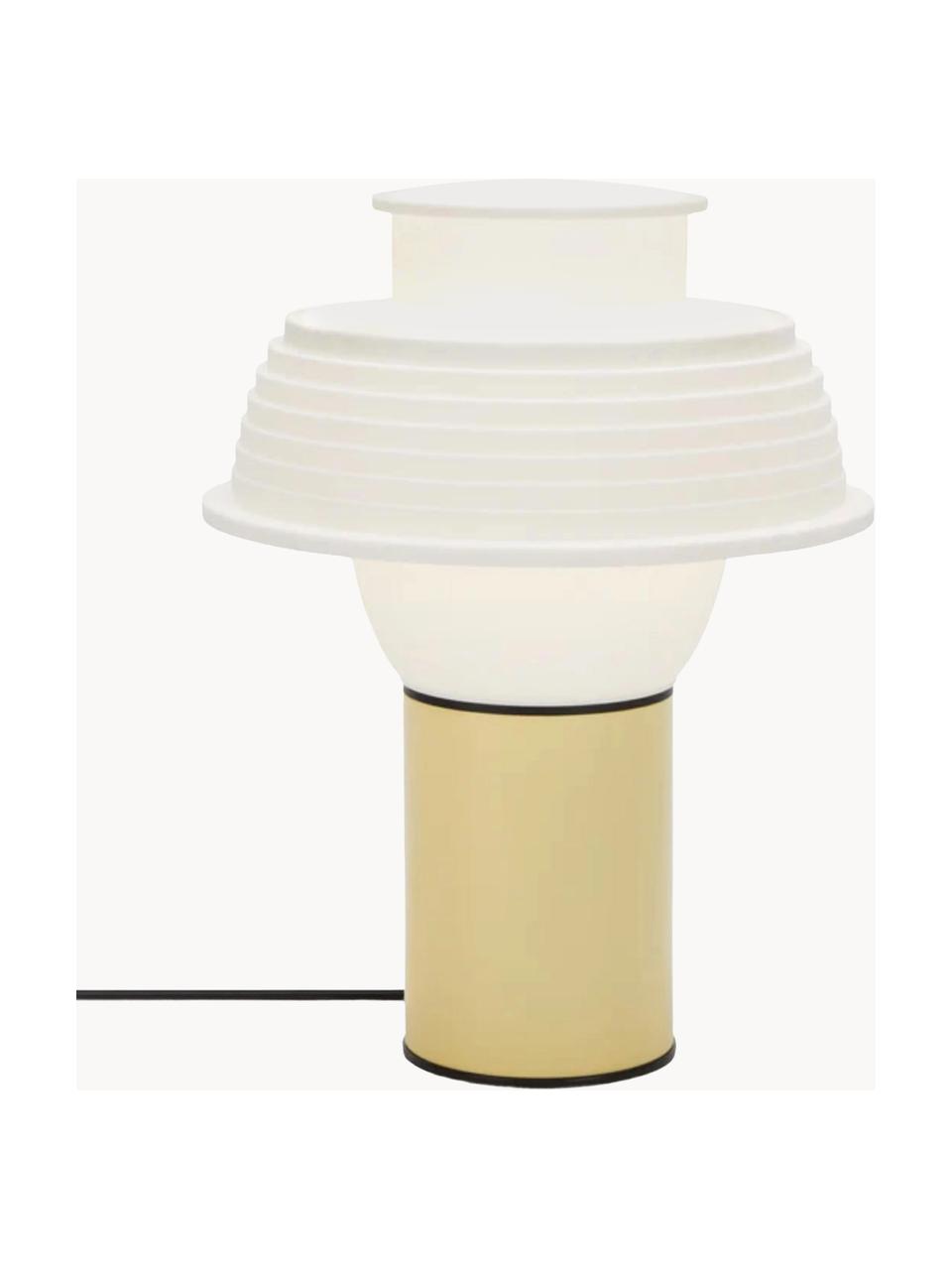 Kleine Tischlampe TL2, Lampenschirm: Silikon, Hellgelb, Weiß, Schwarz, Ø 22 x H 28 cm