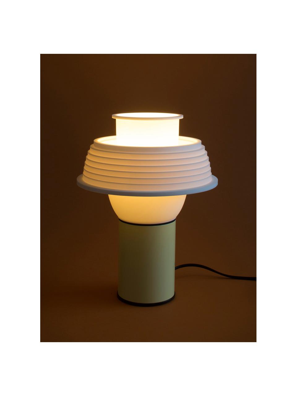 Kleine Tischlampe TL2, Lampenschirm: Silikon, Hellgelb, Weiss, Schwarz, Ø 22 x H 28 cm