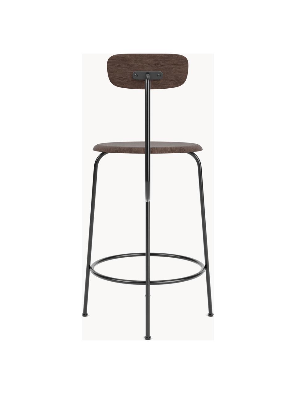 Tabouret de bar Afteroom, Bois foncé, cadre noir, larg. 48 x long. 91 cm