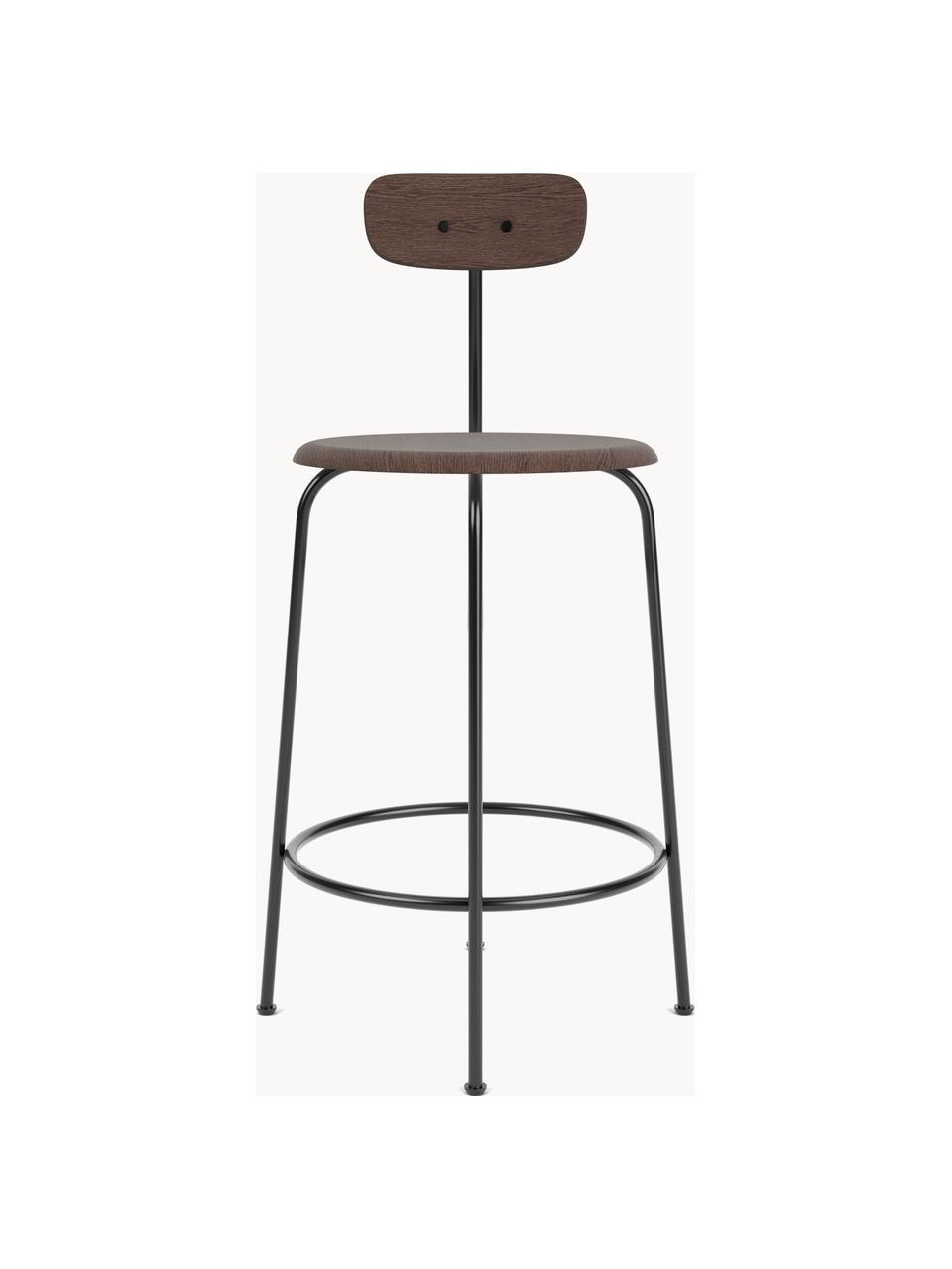 Tabouret de bar Afteroom, Bois foncé, cadre noir, larg. 48 x long. 91 cm