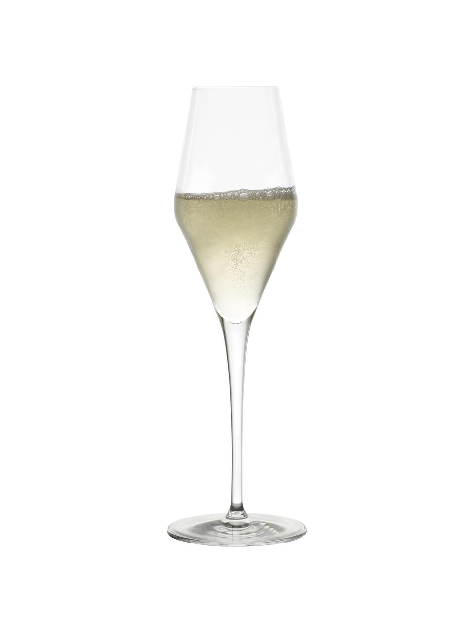 Krištáľové poháre na šampanské Quatrophil, 6 ks, Krištáľové sklo, Priehľadná, Ø 8 x V 26 cm, 290 ml
