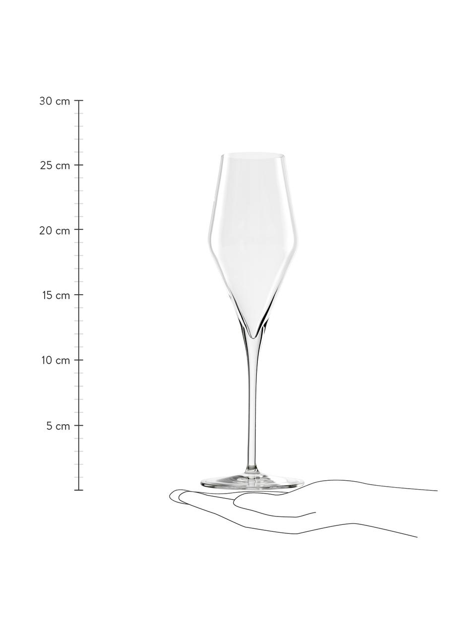 Kristallen champagneglazen Quatrophil, 6 stuks, Kristalglas, Transparant, Ø 8 x H 26 cm