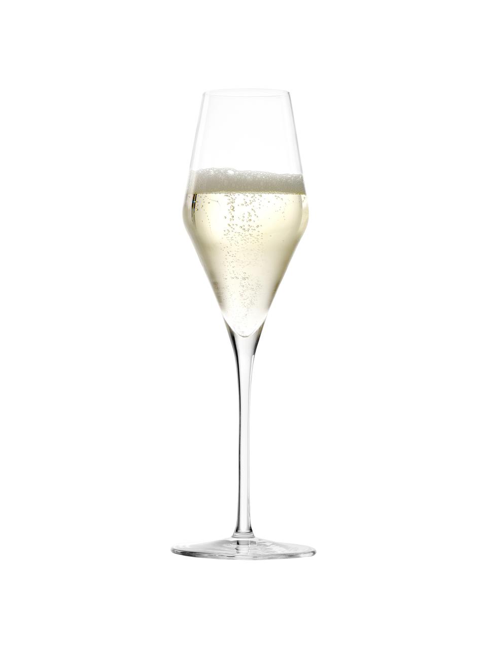 Kieliszek do szampana ze szkła kryształowego Quatrophil, 6 szt., Szkło kryształowe, Transparentny, Ø 8 x W 26 cm, 290 ml