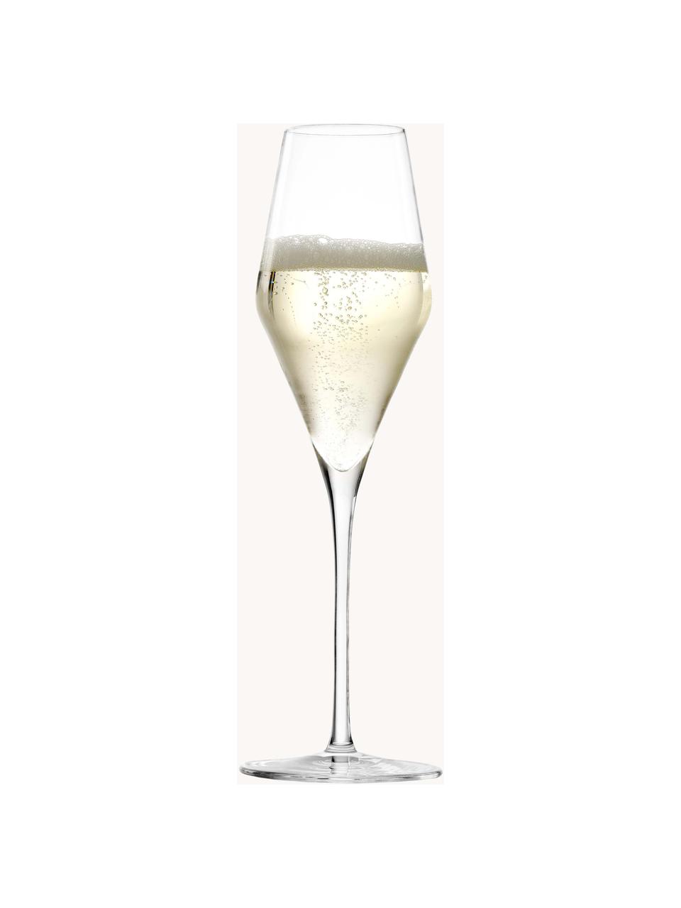 Flute champagne in cristallo Quatrophil 6 pz, Cristallo, Trasparente, Ø 8 x Alt. 26 cm, 290 ml