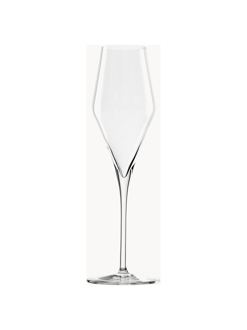 Flute champagne in cristallo Quatrophil 6 pz, Cristallo, Trasparente, Ø 8 x Alt. 26 cm, 290 ml