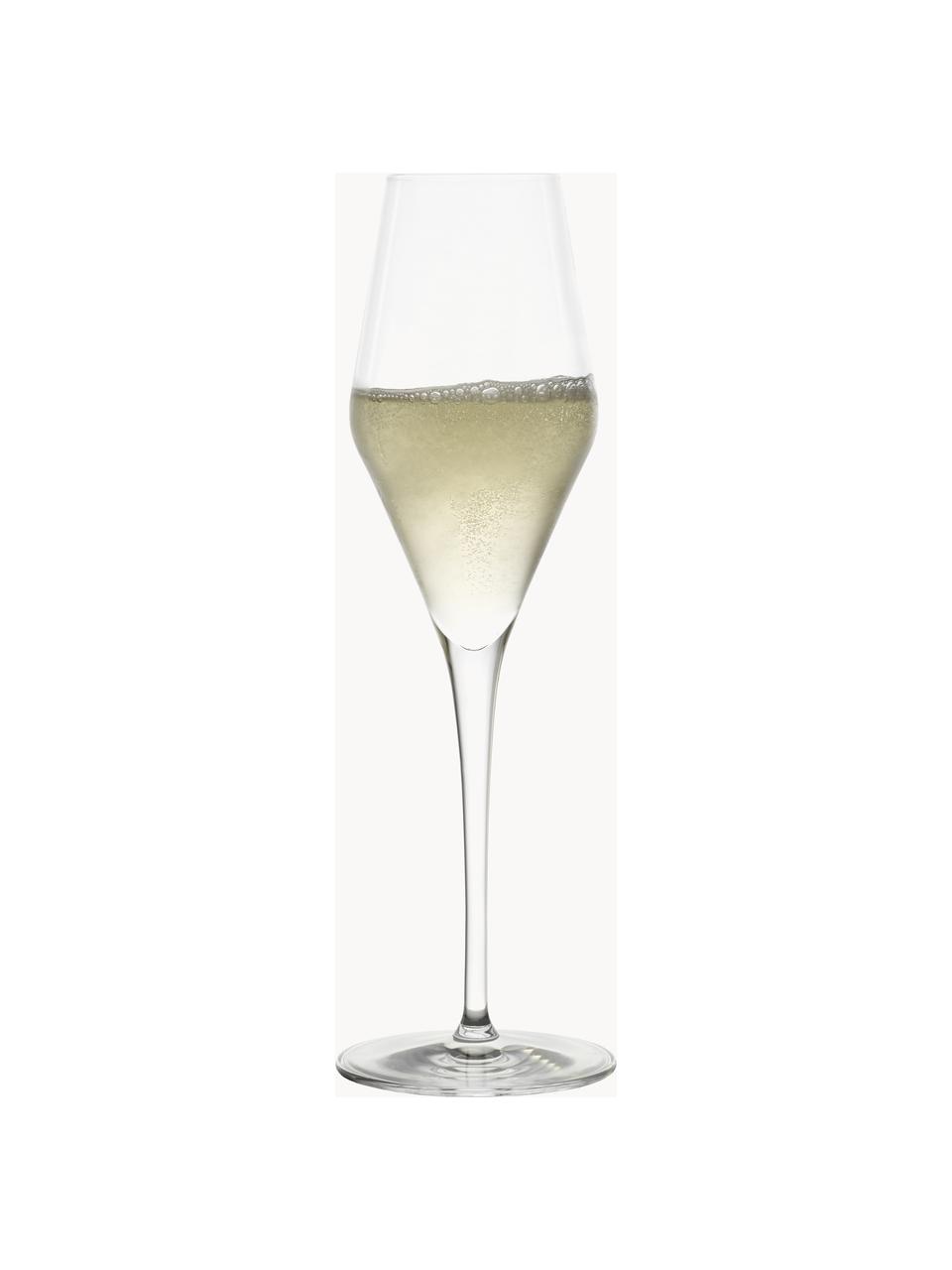 Flute champagne in cristallo Quatrophil 6 pz, Cristallo, Trasparente, Ø 8 x Alt. 26 cm, 290 ml