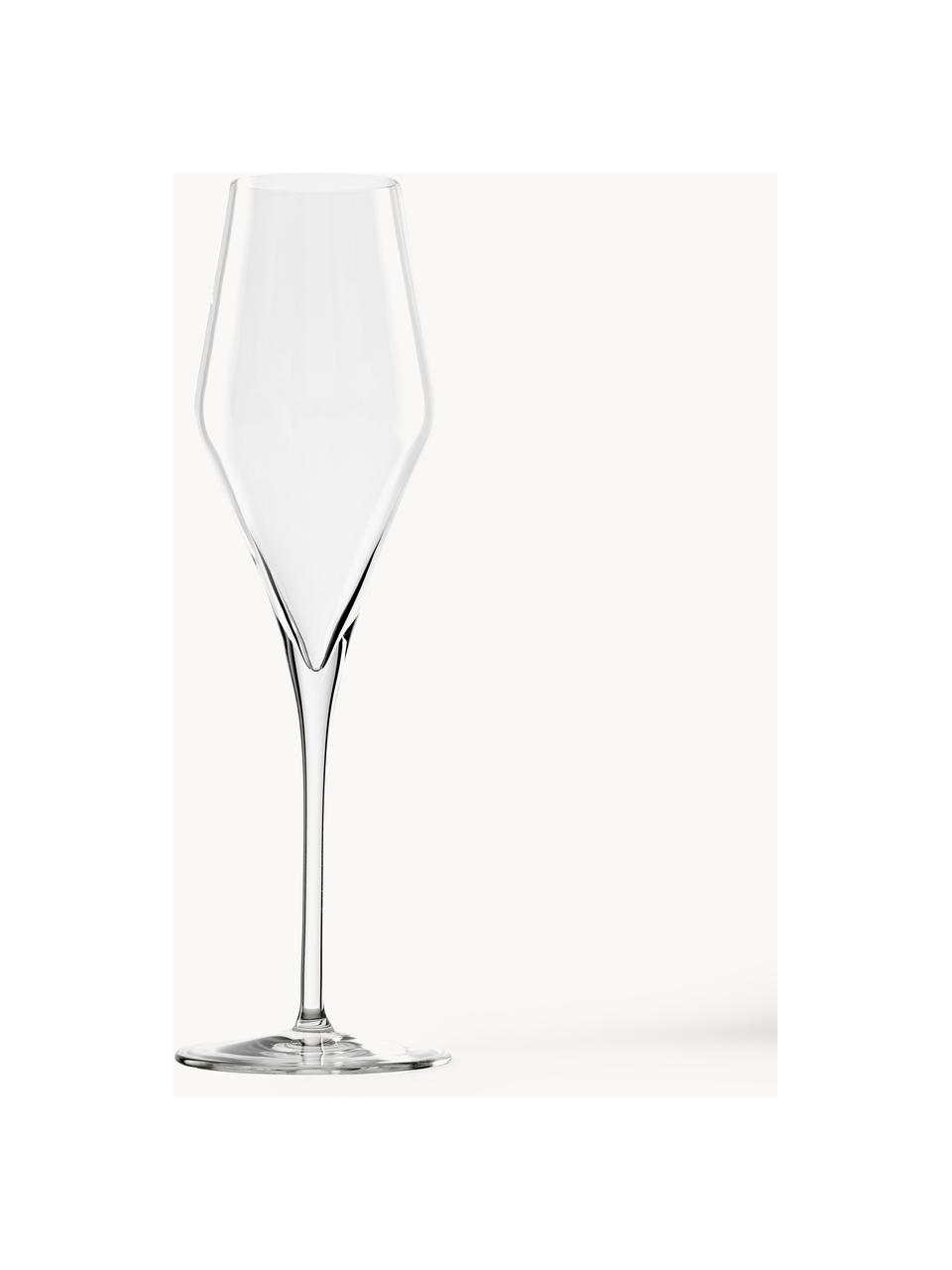 Krištáľové poháre na šampanské Quatrophil, 6 ks, Krištáľové sklo

Vneste lesk krištáľového skla na váš jedálenský stôl! Sklo je výnimočne priehľadné a ťažké, čo znamená, že pôsobí hodnotne a zároveň dobre vyzerá. Navyše jemné tvary robia z každého kusu špeciálny kúsok, ktorý je praktický aj krásny., Priehľadná, Ø 8 x V 26 cm, 290 ml