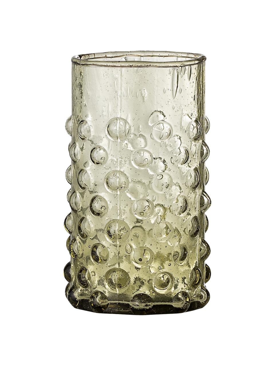 Szklanka ze szkła z recyklingu Freja, 6 szt., Szkło z recyklingu, Zielony, Ø 7 x W 12 cm, 250 ml
