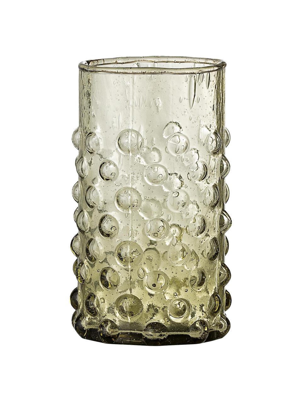 Set van 6 waterglazen Freja van gerecycled glas, Gerecycled glas, Groen, Ø 7 x H 12 cm, 250 ml
