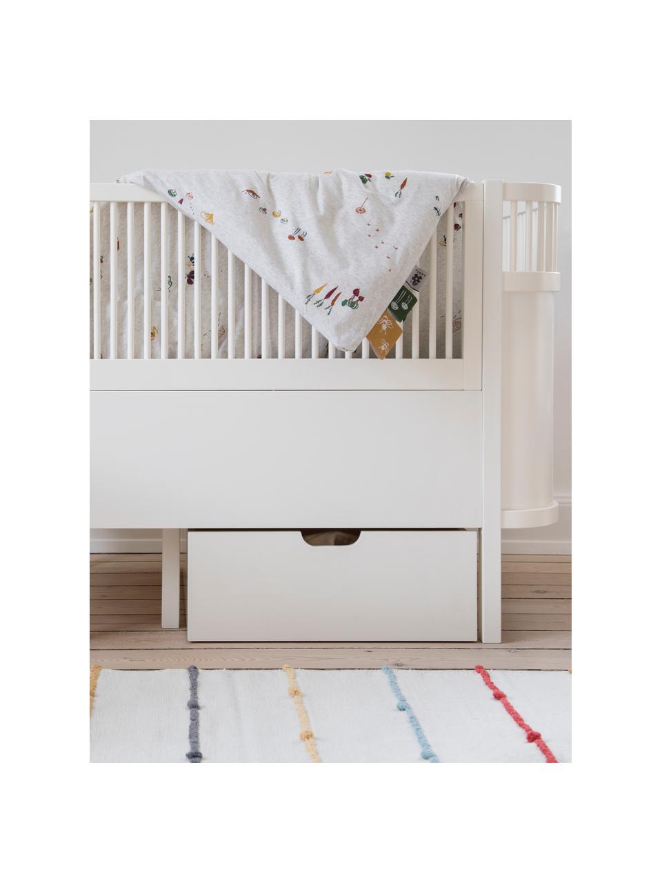Łóżeczko dziecięce Junior, Drewno brzozowe lakierowane, Biały, S 115 x W 88 cm