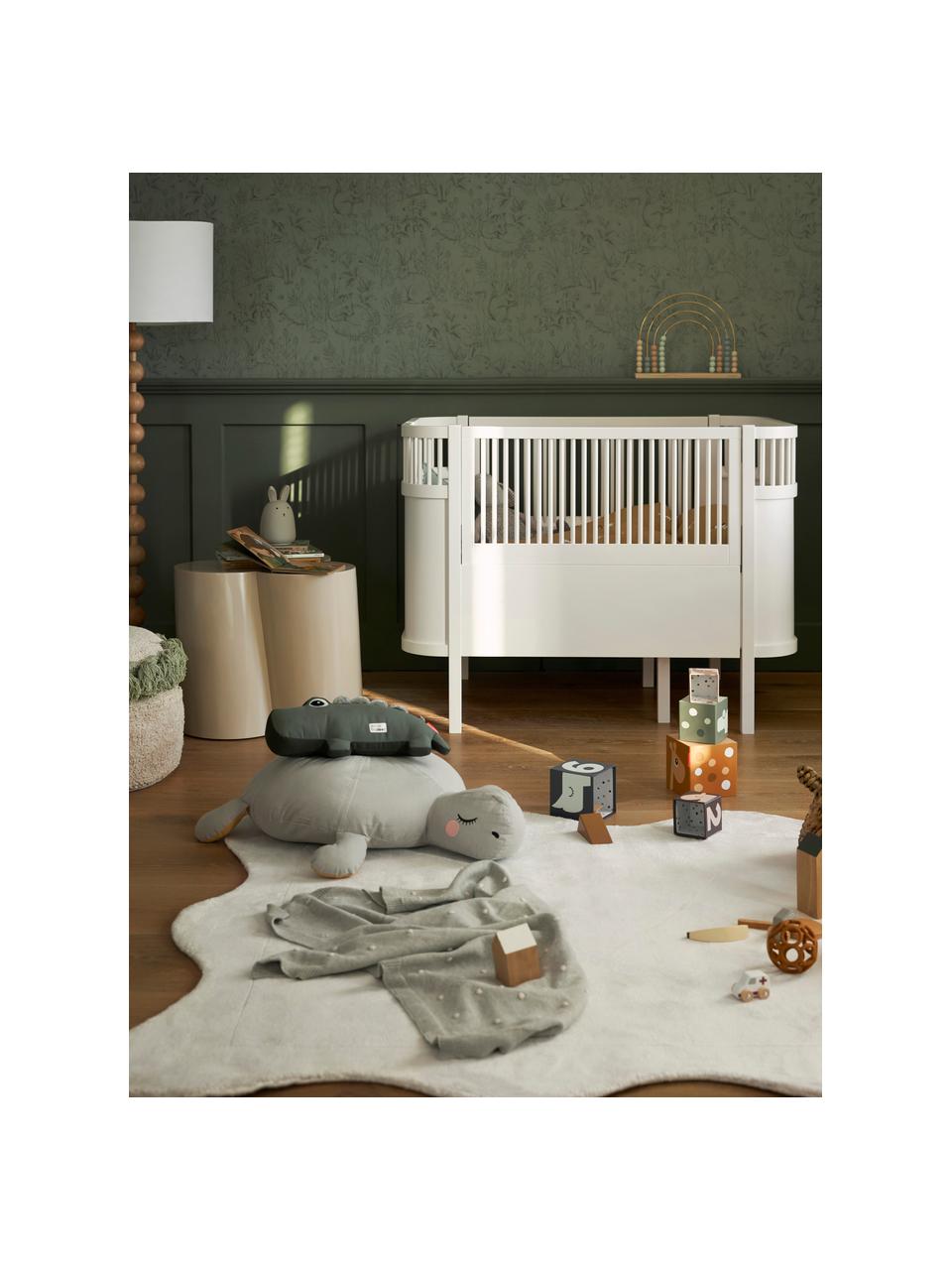 Verstellbares Baby-Bett Junior, Birkenholz, lackiert, Weiß, B 115 x H 88 cm