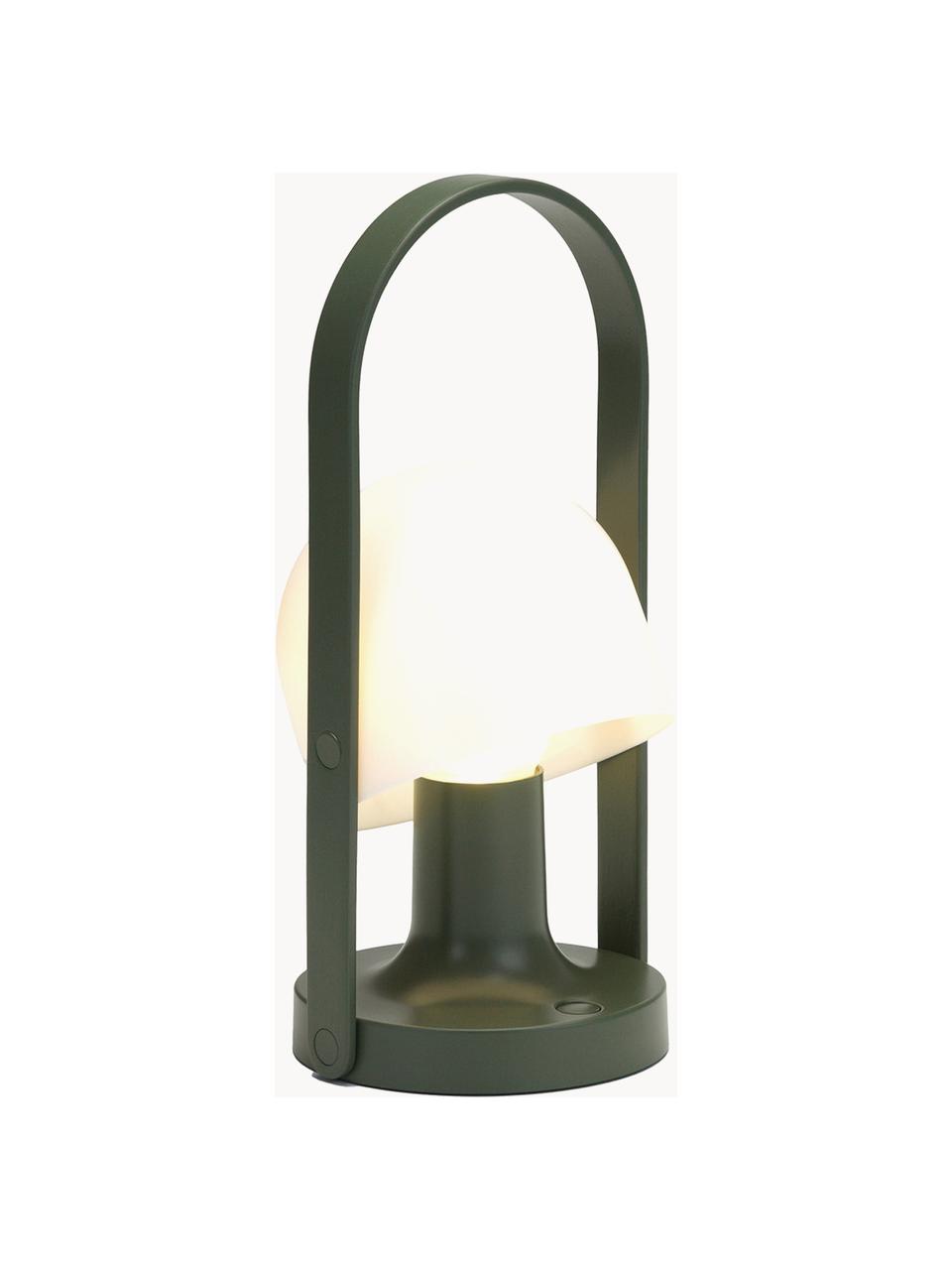 Mobilna lampa stołowa LED z funkcją przyciemniania FollowMe, Biały, ciemny zielony, Ø 12 x W 29 cm