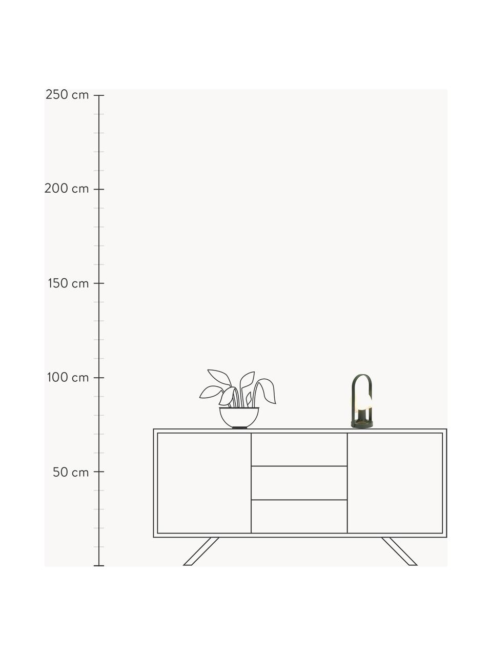 Mobile LED-Tischlampe FollowMe mit verstellbarem Lampenschirm, dimmbar, Griff: Mitteldichte Holzfaserpla, Weiß, Dunkelgrün, Ø 12 x H 29 cm