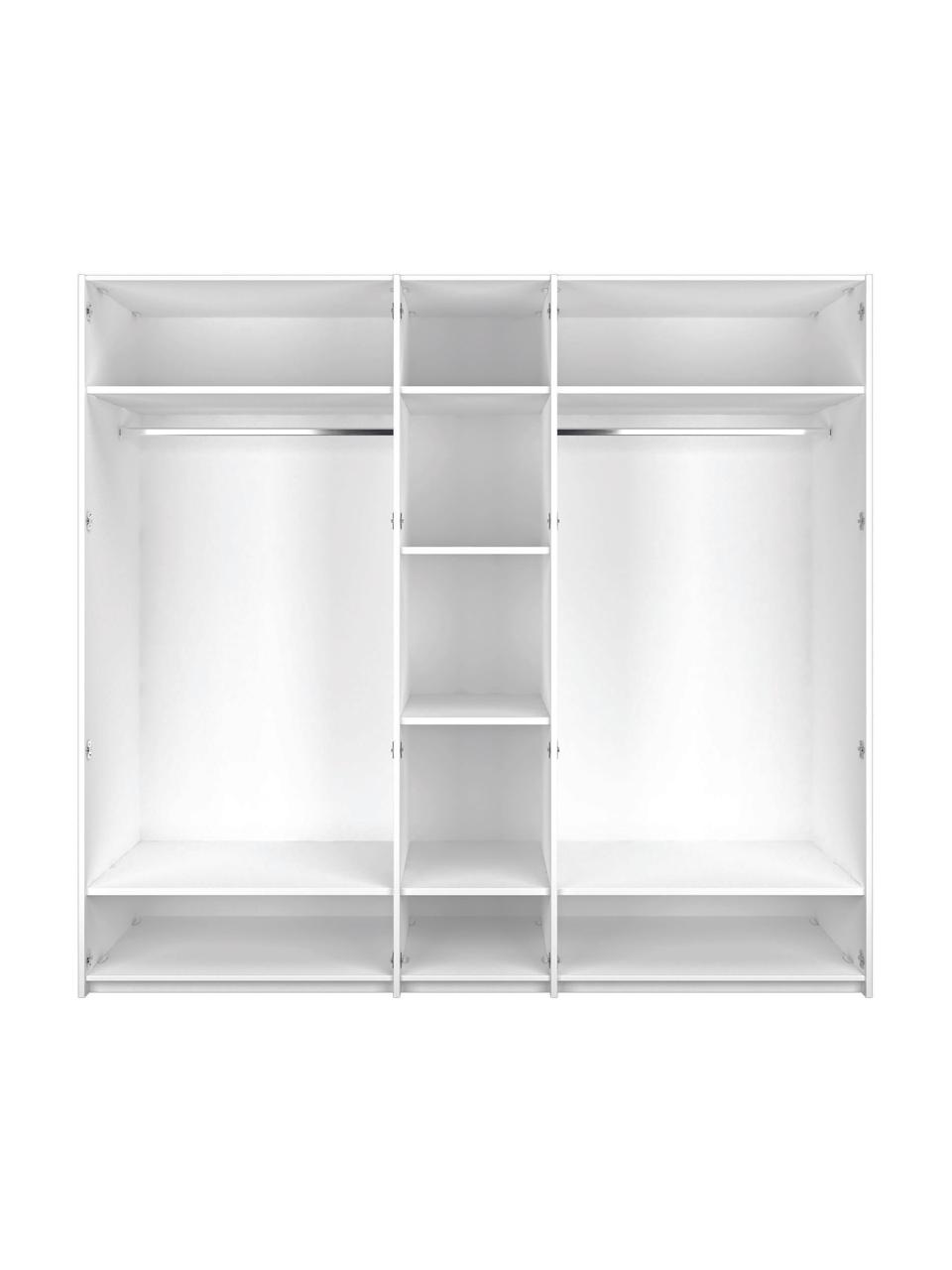 Drehtürenschrank Madison 5-türig mit Spiegeltür, inkl. Montageservice, Korpus: Holzwerkstoffplatten, lac, Weiss, Mit Spiegeltür, B 252 x H 230 cm