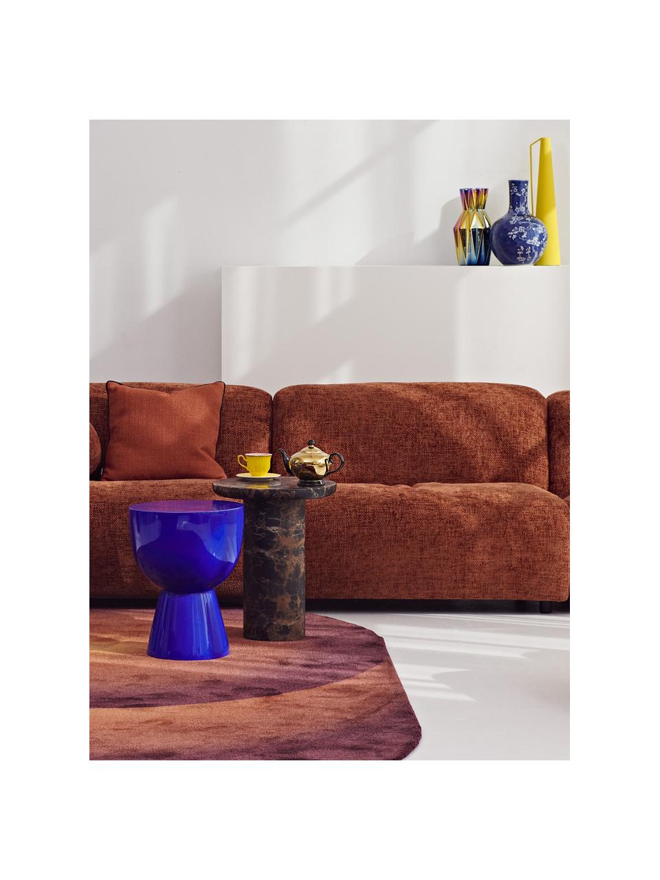 Tavolino rotondo Tam Tam, Plastica laccata, Blu elettrico, Ø 36 x Alt. 46 cm