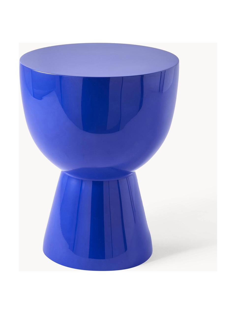 Okrúhly odkladací stolík Tam Tam, Plast, lakovaný, Kráľovská modrá, Ø 36 x V 46 cm