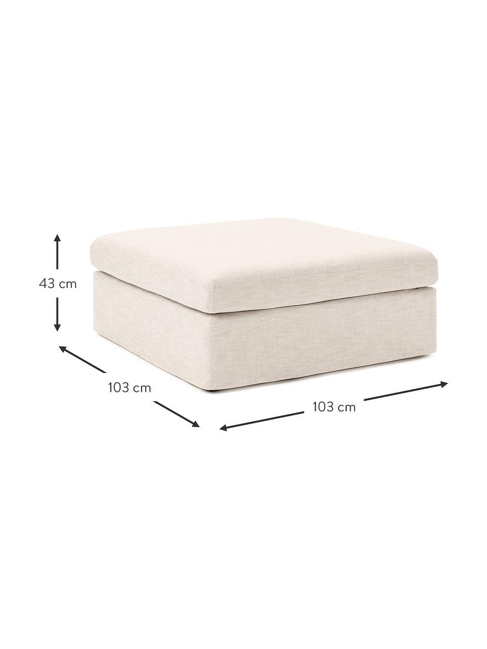 Puf Russell, Tapicerka: 100% bawełna Dzięki tkani, Stelaż: lite drewno sosnowe z cer, Nogi: tworzywo sztuczne, Beżowa tkanina, S 103 x W 43 cm