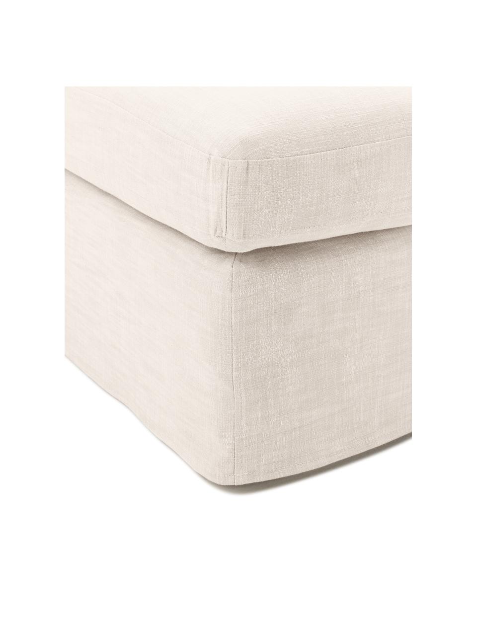 Reposapiés puf Russell, Funda: 100% algodón Alta resiste, Tapizado: relleno de espuma, Estructura: madera contrachapada de p, Patas: plástico, Tejido beige, An 103 x Al 43 cm