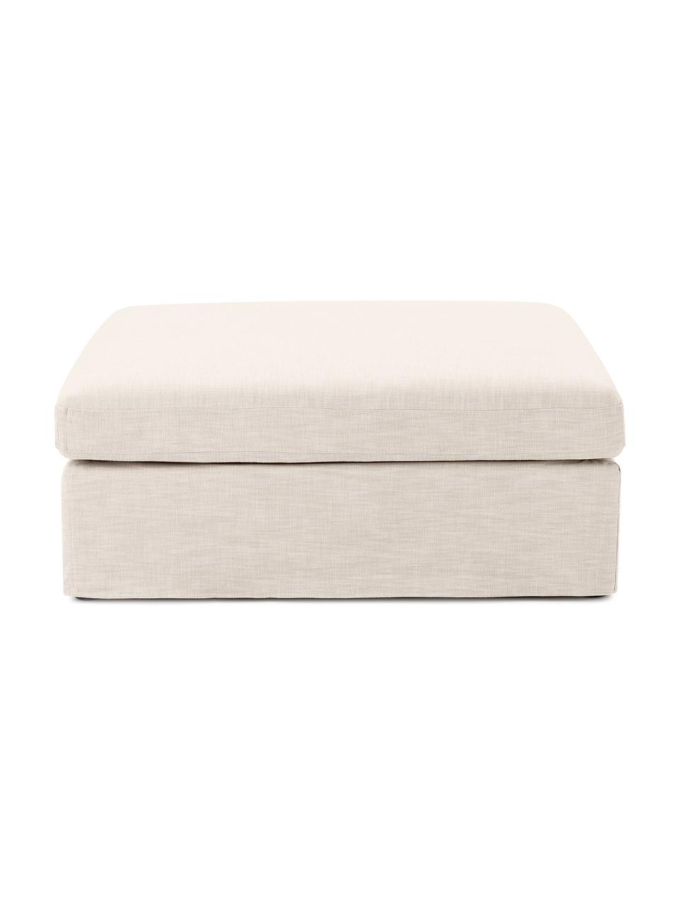 Puf Russell, Tapicerka: 100% bawełna Dzięki tkani, Stelaż: lite drewno sosnowe z cer, Nogi: tworzywo sztuczne, Beżowa tkanina, S 103 x W 43 cm