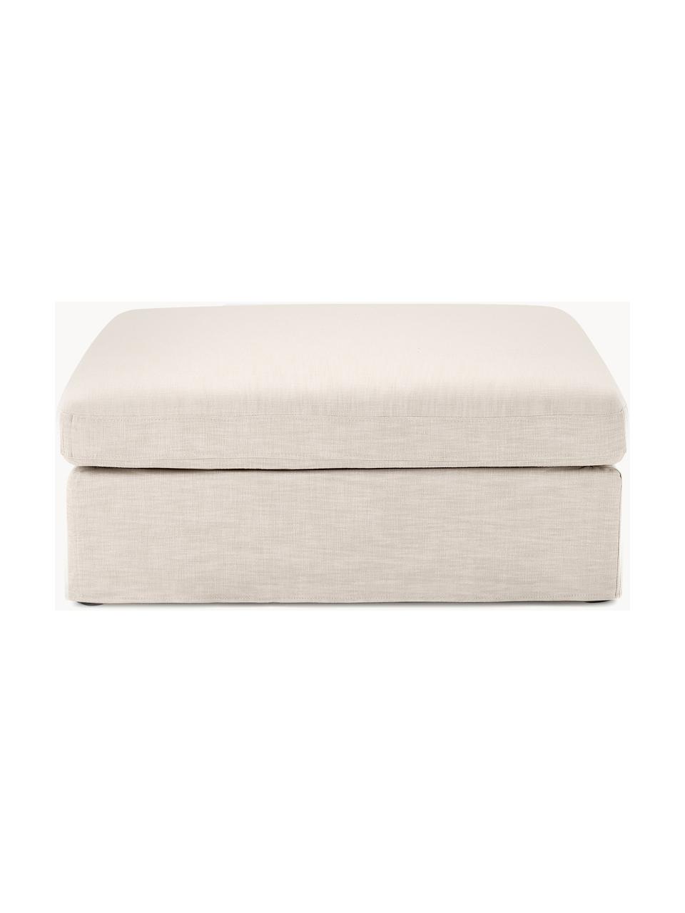 Pouf avec revêtement amovible Russell, Tissu beige clair, larg. 103 x prof. 103 cm