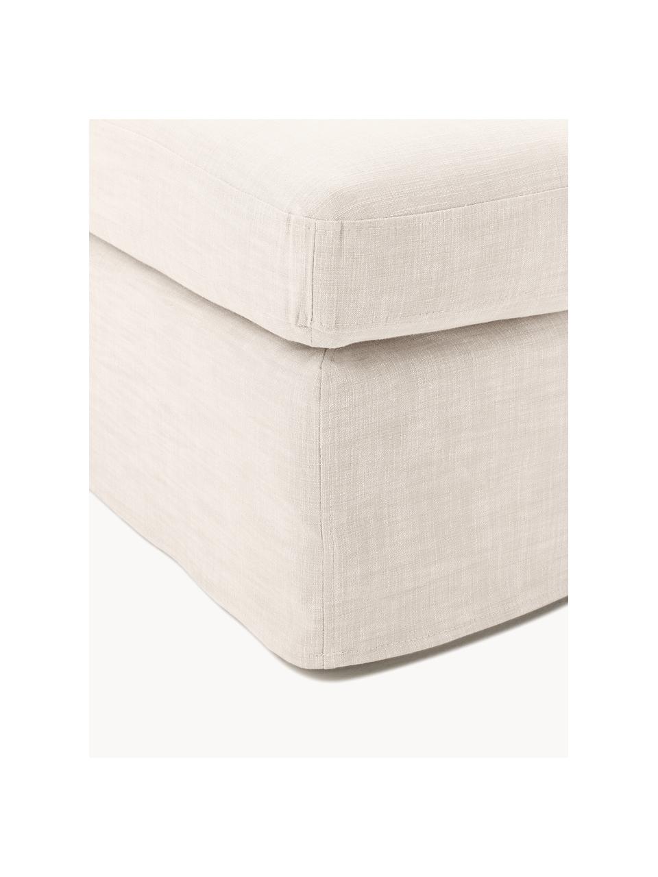 Pouf avec revêtement amovible Russell, Tissu beige clair, larg. 103 x prof. 103 cm