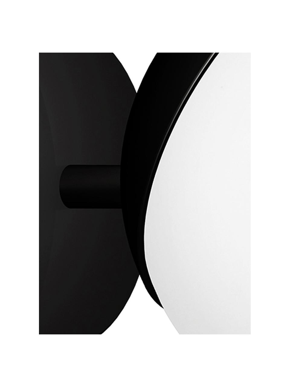 Kinkiet Sfera, Czarny, biały, opalowy, S 15 x W 15 cm