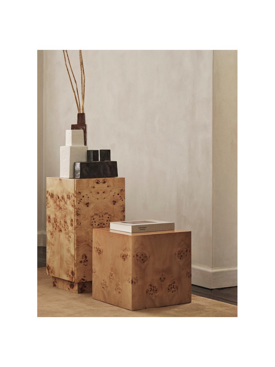 Beistelltisch Burl Cube aus Maserholz, Maserholz

Dieses Produkt wird aus nachhaltig gewonnenem, FSC®-zertifiziertem Holz gefertigt., Maserholz, B 40 x H 40 cm