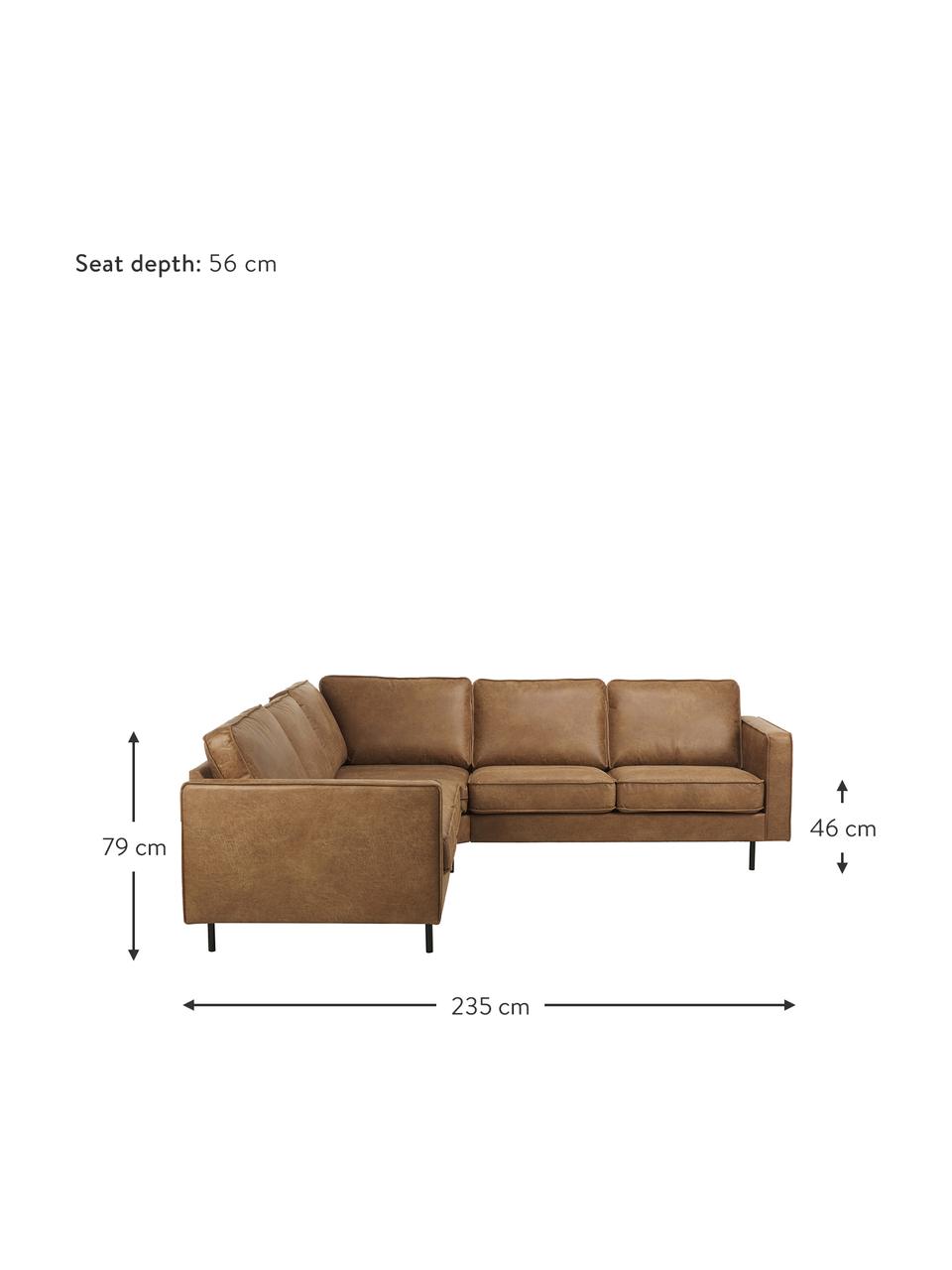 XL pohovka z recyklovanej kože Hunter, Koža hnedá, Š 235 x H 235 cm