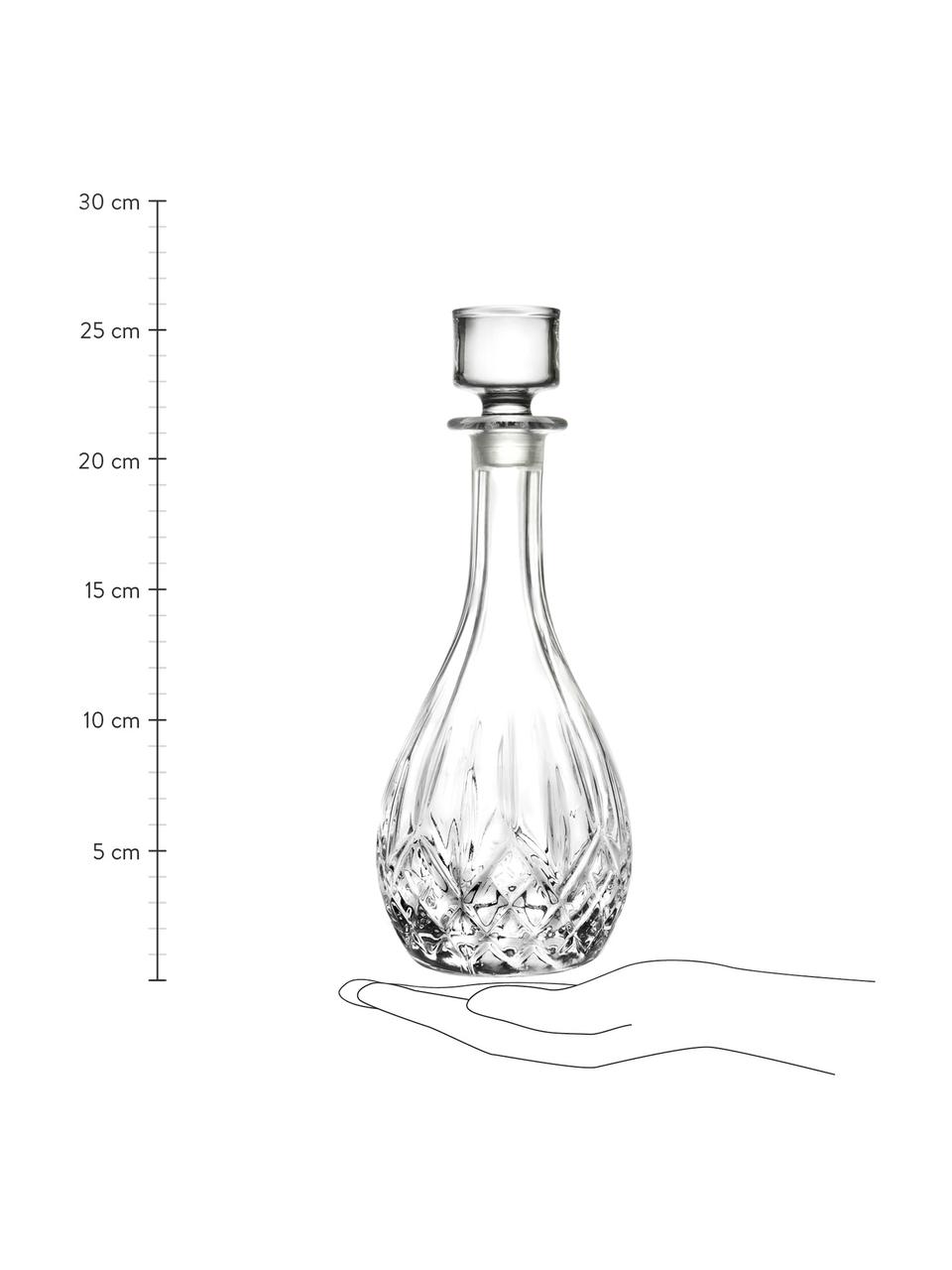 Kristalglazen karaf Rotonda met reliëf, 900 ml, Kristalglas, Transparant, H 26 cm, 900 ml