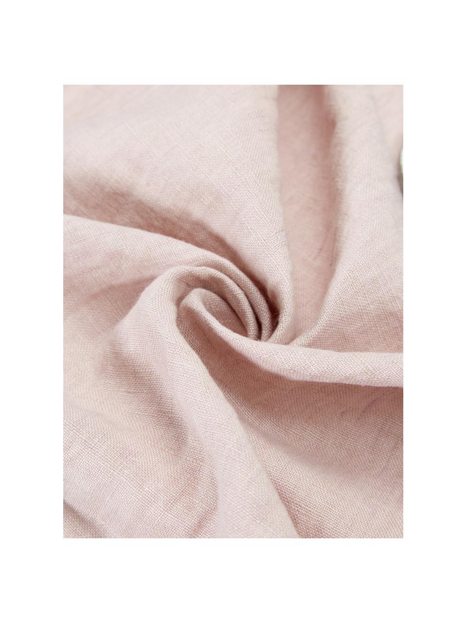 Housse de coussin en lin rose Sven, Rose blush