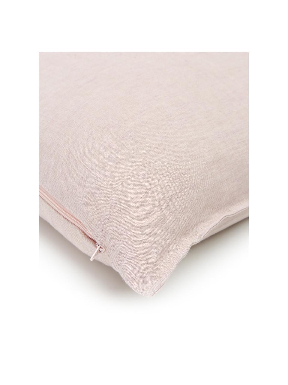 Housse de coussin en lin rose Sven, Rose blush