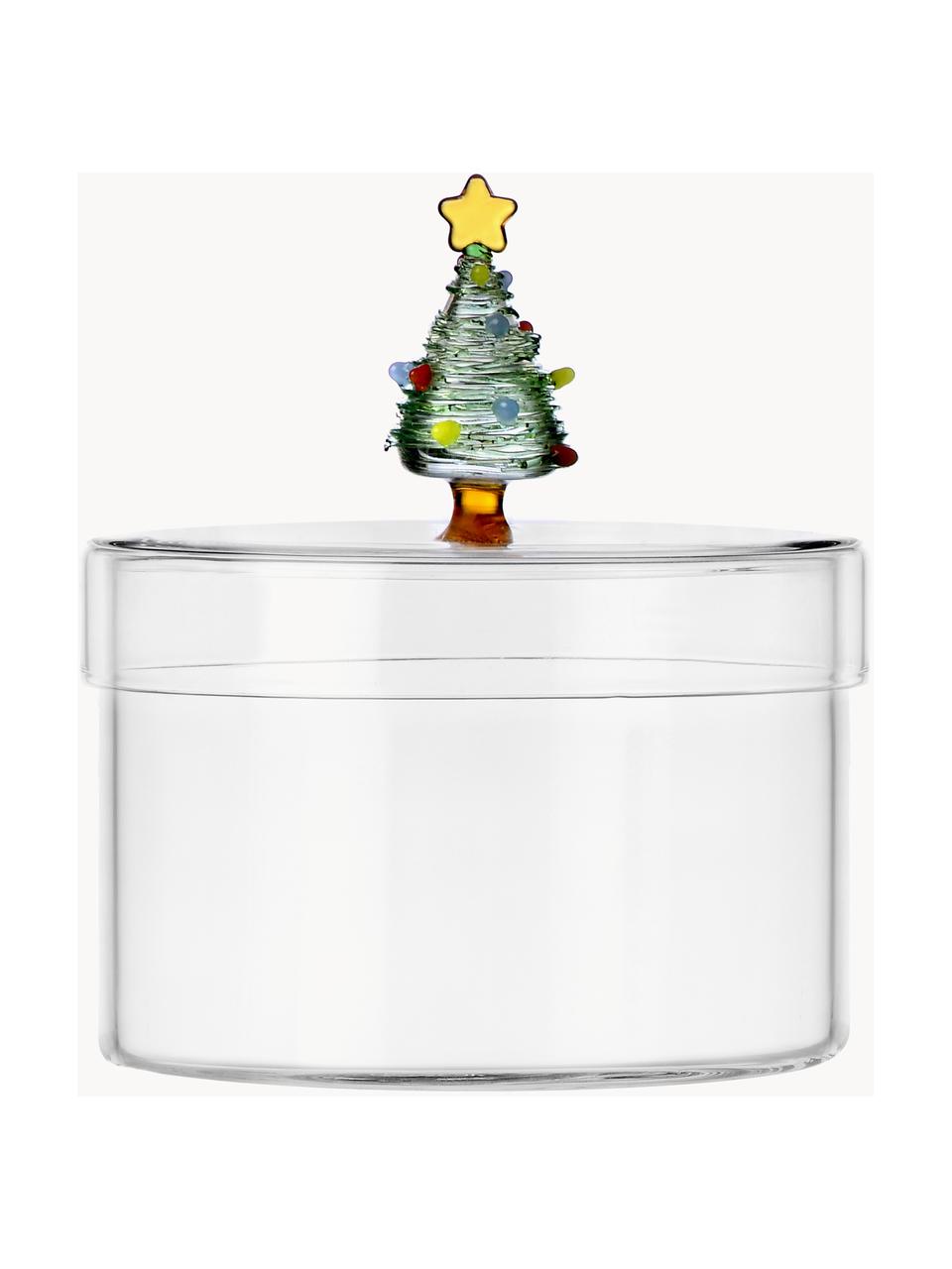 Boîte de rangement décorative Christmas Tales, Verre borosilicate, Transparent, vert, Ø 13 cm