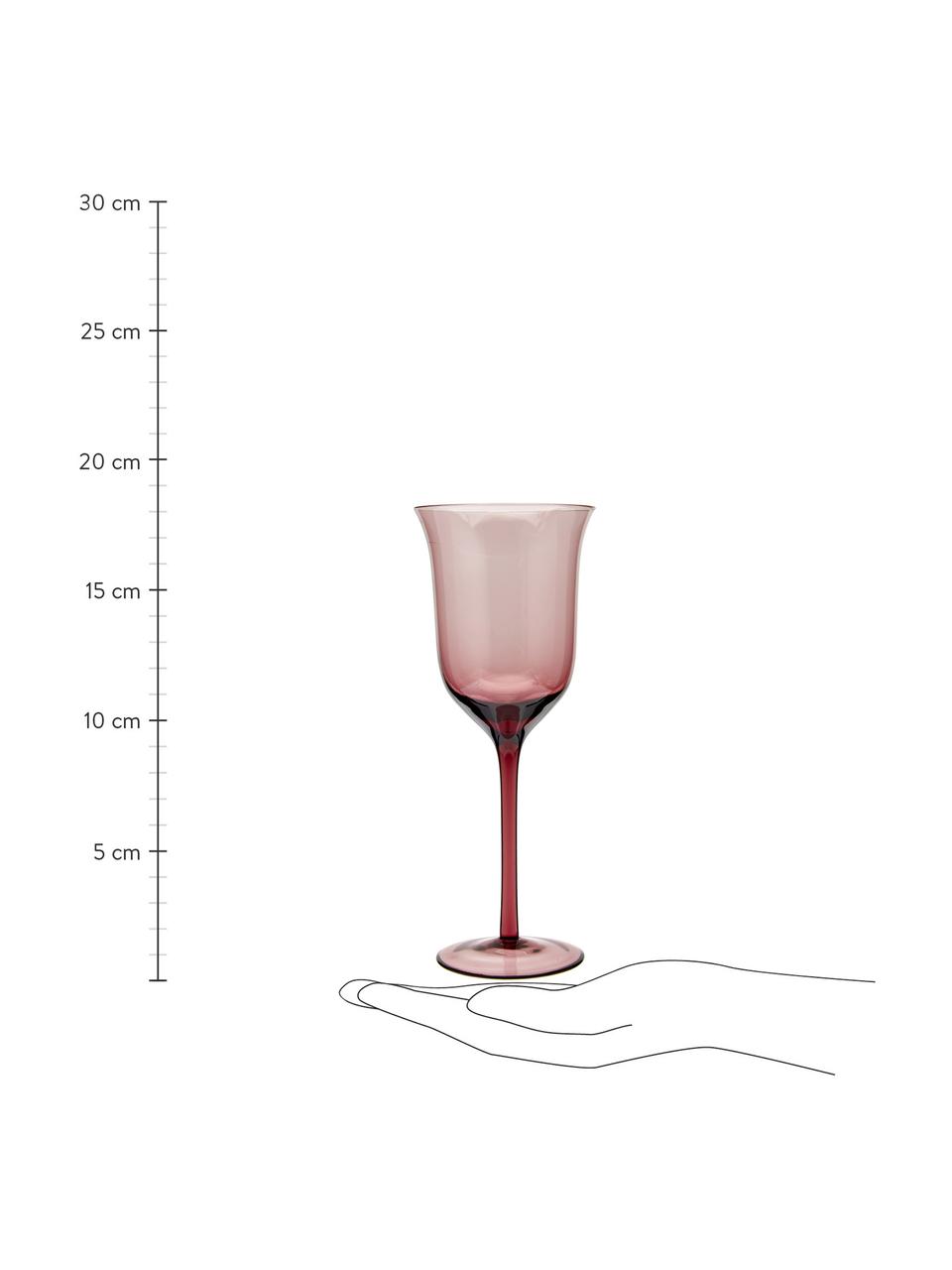 Mondgeblazen wijnglazen Diseguale in verschillende kleuren en vormen, 6 stuks, Glas, Multicolour, Ø 7 x H 24 cm, 250 ml